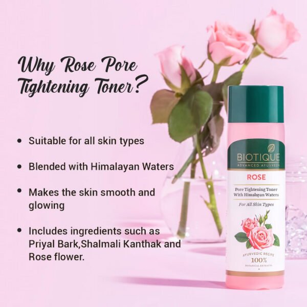Biotique Rose Pore Tightening Toner For All Skin Type 120 ml
