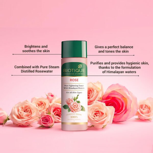 Biotique Rose Pore Tightening Toner For All Skin Type 120 ml