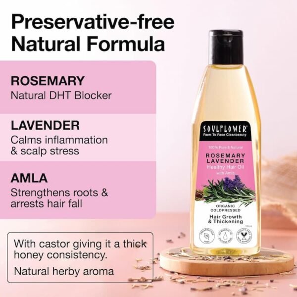 Soulflower Rosemary Lavender Hair Oil product bottle