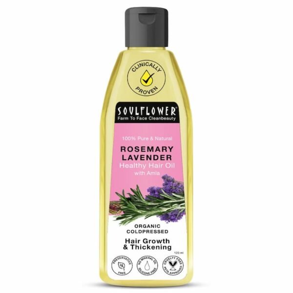 Soulflower Rosemary Lavender Hair Oil 120 ml bottle